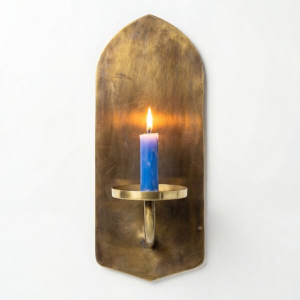 Arched Brass Wall Candle Holder & Sconce