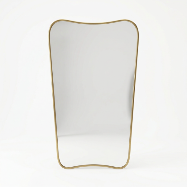 Asymmetrical Organic Brass Wall Mirror