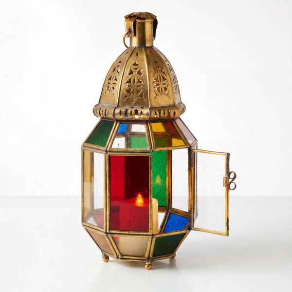 Colorful Moroccan Stained Glass Lantern