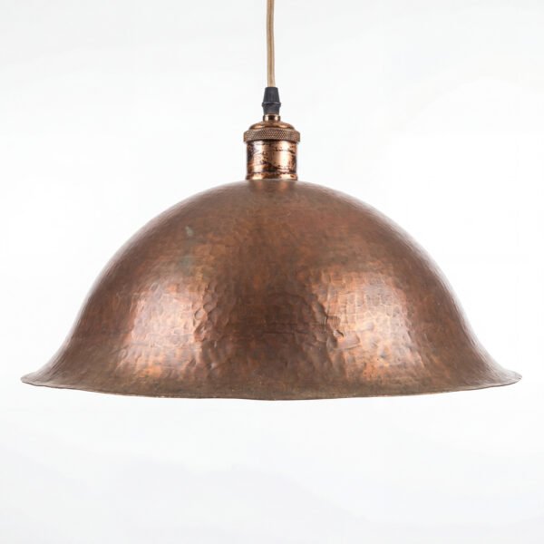 Hammered Copper Bell Pendant Light