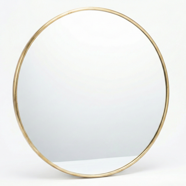 Handcrafted Round Brass Wall Mirror