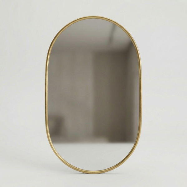 Minimalist Oval Brass Wall Mirror