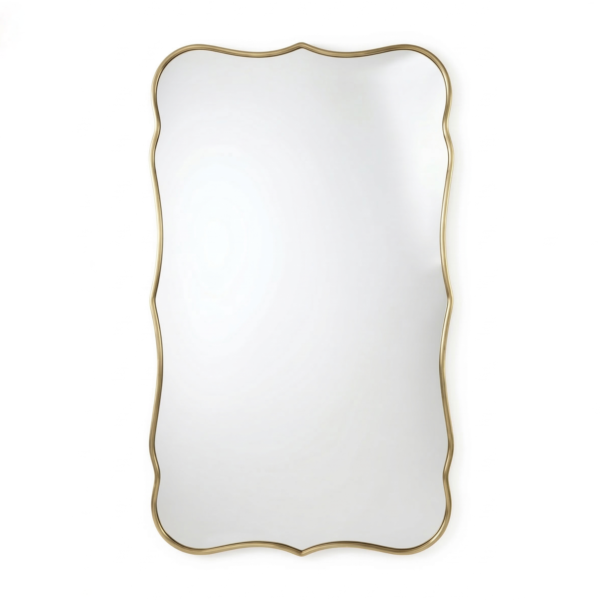 Vintage Scalloped Brass Wall Mirror
