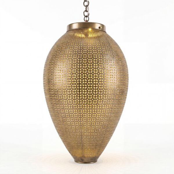 Geometric Brass Teardrop Pendant Light