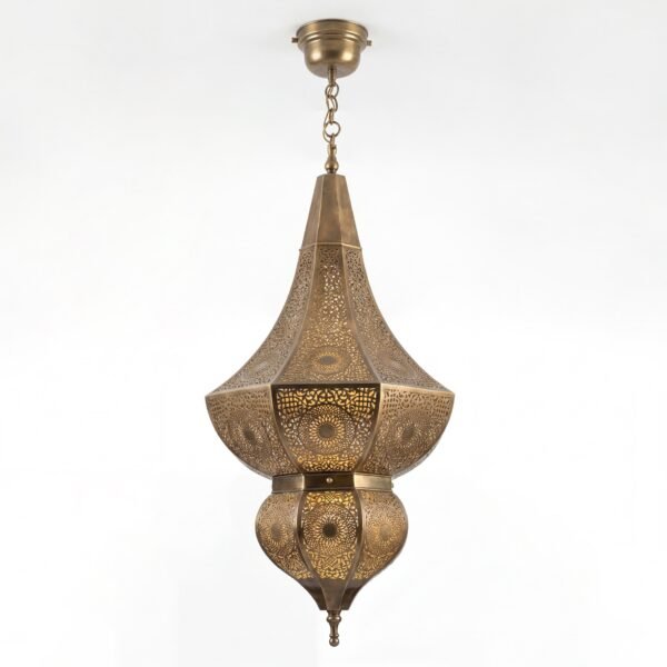 Grand Pierced Brass Moroccan Chandelier
