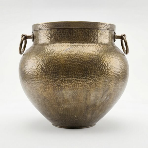 Oversized Hammered Brass Floor Planter & Pot