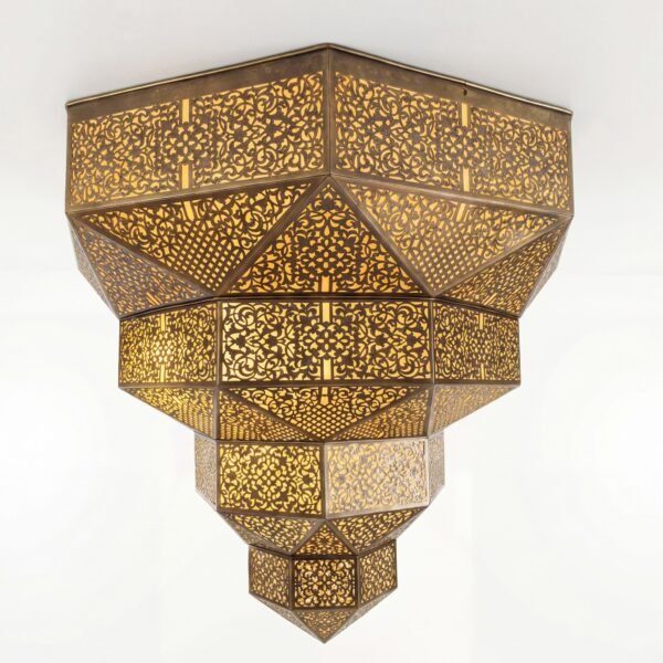 Tiered Geometric Brass Ceiling Light